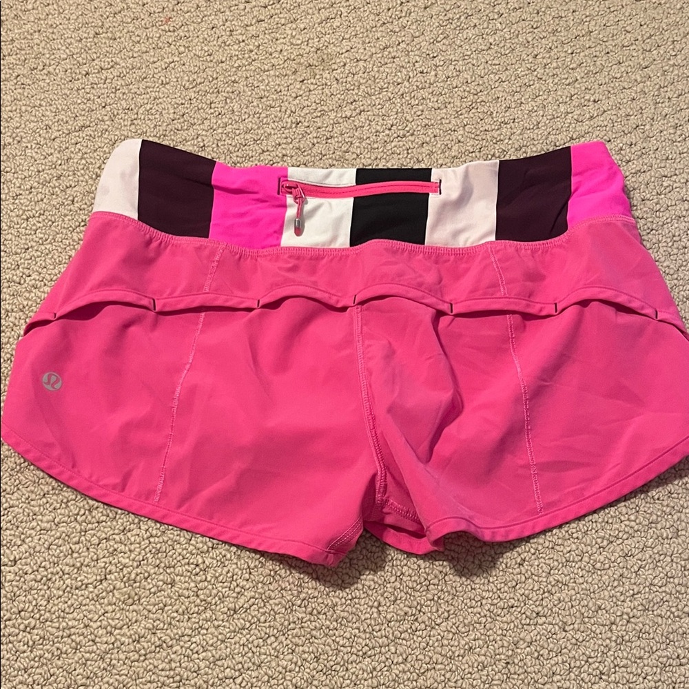 Lululemon Run Speed Short 8 Raspberry Glo Light / Pow Stripe Raspberry Glo Light - Picture 2 of 4
